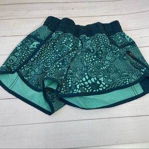 Green print lululemon workout running shorts